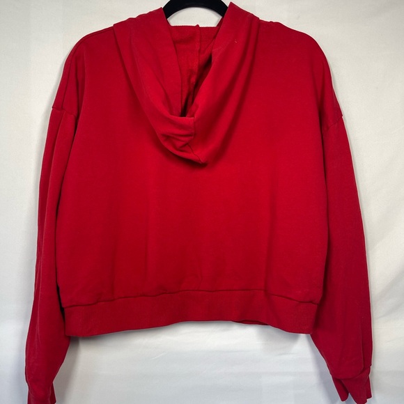 Guess cropped hooded sweatshirt Tulip Red Large - Picture 3 of 4